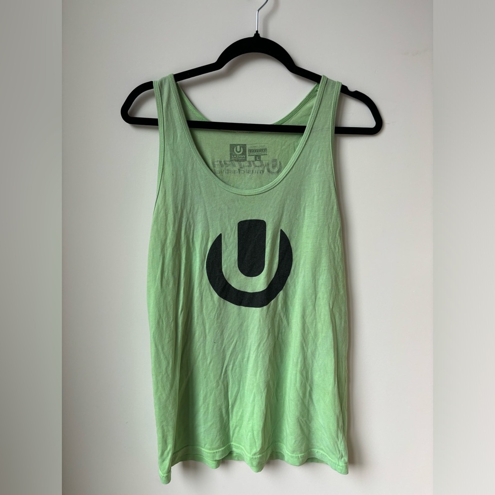 Retro 2015 Ultrafest Music Festival Lime Green Tank Top Muscle Tee Concert Merch